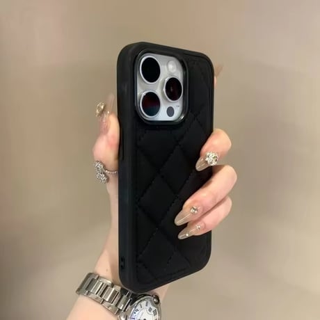 S75599 キルティングレザー風 iPhoneケース