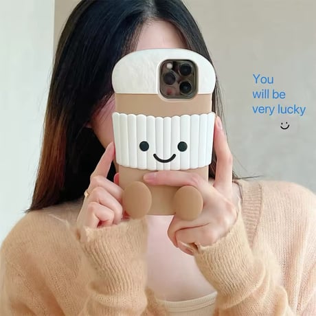 K22689 カフェタイムのゆるキャラiPhoneケース
