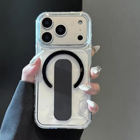 K23056 カラーポップMagSafeスタンドグリップ付きクリアケース