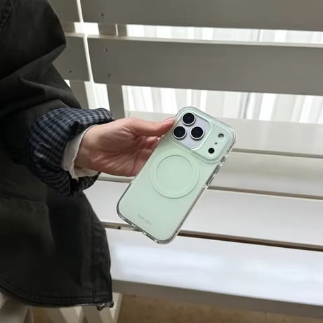 K22964 マカロンカラー MagSafe対応 グリップiPhoneケース