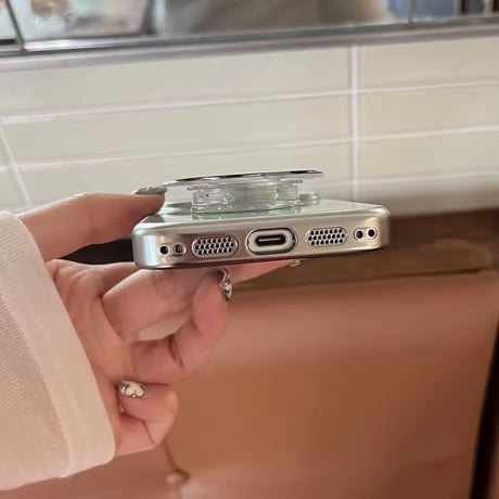 K23104 リボンねこグリッターiPhoneケース