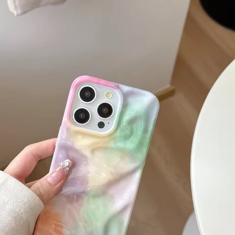 S74894 パステルマーブル＆フラワー iPhoneケース