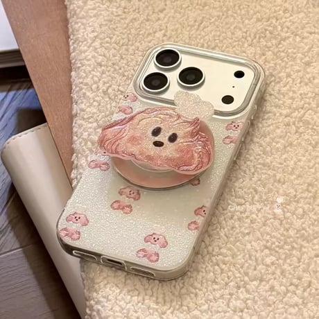 K23132 きらめきパピー MagSafeグリップ付きiPhoneケース