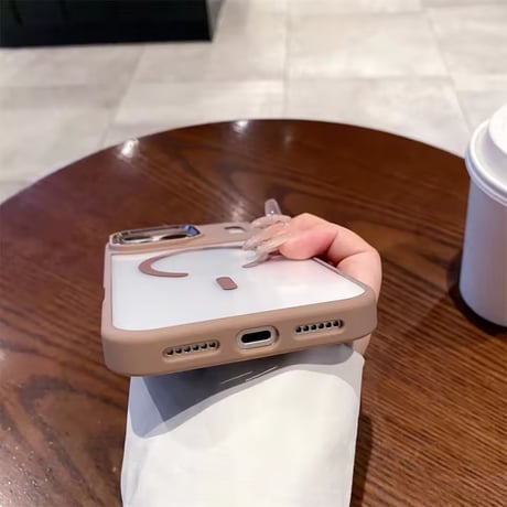 L62321 MagSafe対応 カラーフレームクリアiPhoneケース