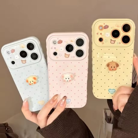 S75342 もこもこプードルドットiPhoneケース