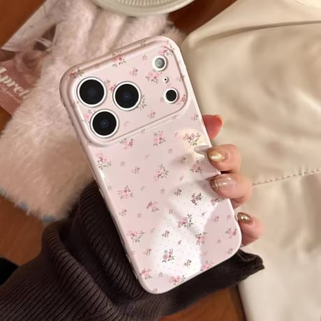 S75399 くすみカラーミニブーケiPhoneケース