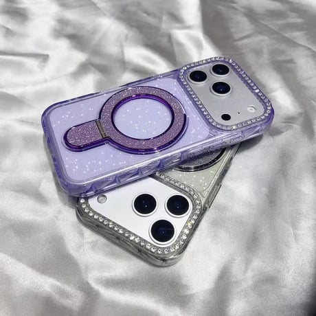 K23125 ジュエルリングスタンド グリッターiPhoneケース