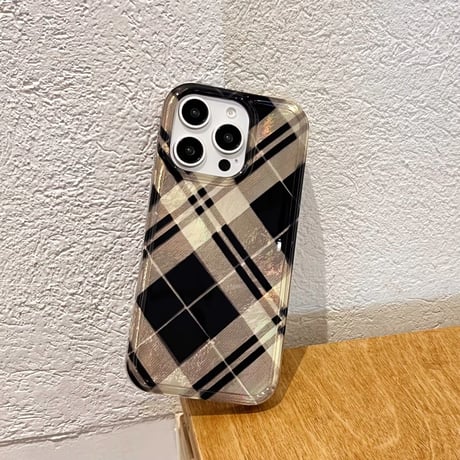 S74341 シャイニーチェック iPhoneケース