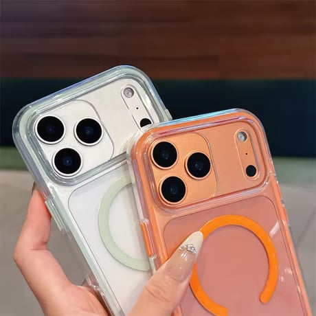 L62402 カラーマグリングクリアiPhoneケース