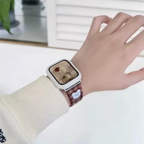 N00176 Gingham Heart Apple Watchベルト