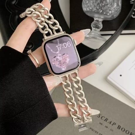 N00066 メタルチェーン＆メッシュの上品Applewatchベルト
