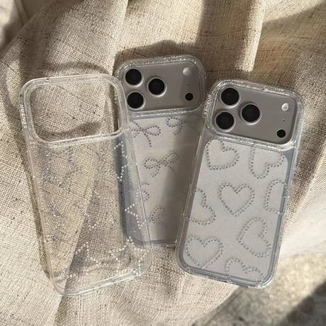 L62375 きらきらプリントストーン柄 iPhoneケース