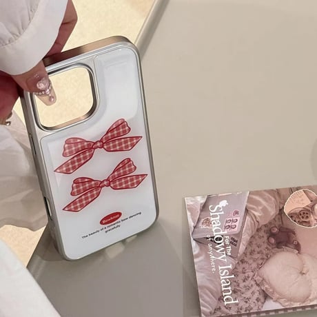 S74820 ミニリボンホワイトiPhoneケース