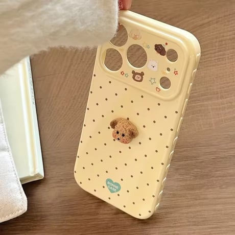 S75342 もこもこプードルドットiPhoneケース