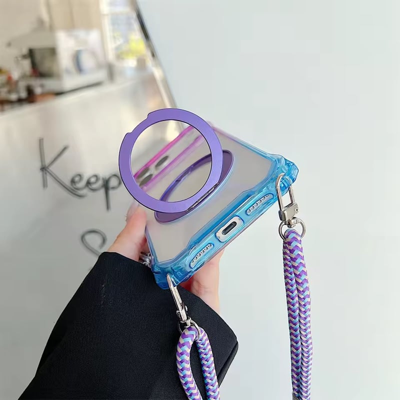 K22938 MagSafe対応 ストラップ＆リング付きクリアiPhoneケース | nano