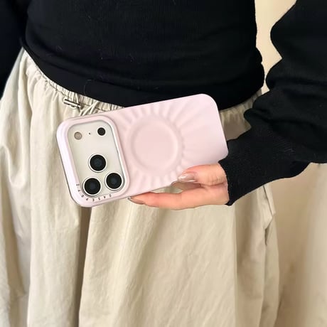 S75147 MagSafe対応 くっきり立体サークル iPhoneケース