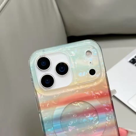 S75516 オーロラレインボー MagSafe対応iPhoneケース