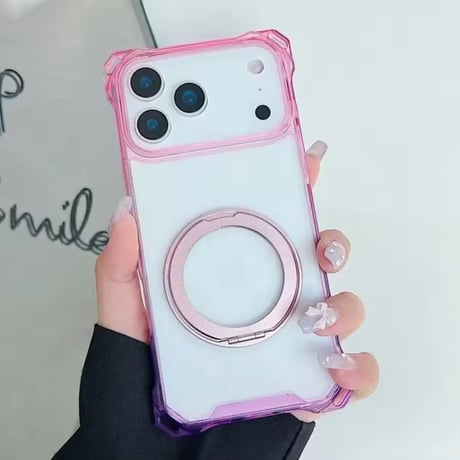 L62312 カラーフレーム リングスタンド iPhoneケース
