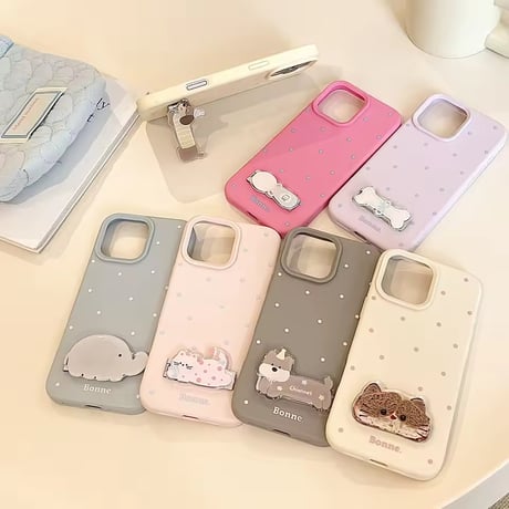K22883 ぽてっとアニマルポルカ iPhoneケース