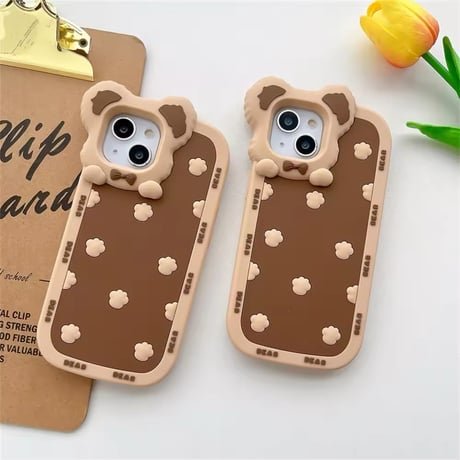 S74496 くまみみ×ぷに肉球iPhoneケース