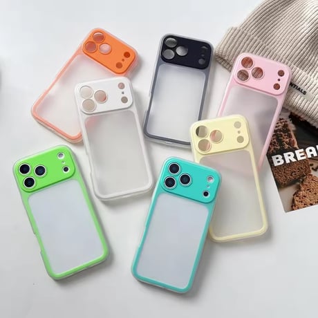L62426 カラーフレームマットクリアiPhoneケース