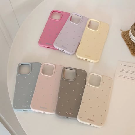 S74793 BonneドットのやさしいマットiPhoneケース