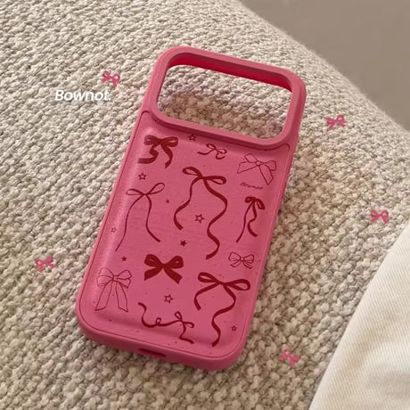 S75390 リボンシャワー ピンクiPhoneケース
