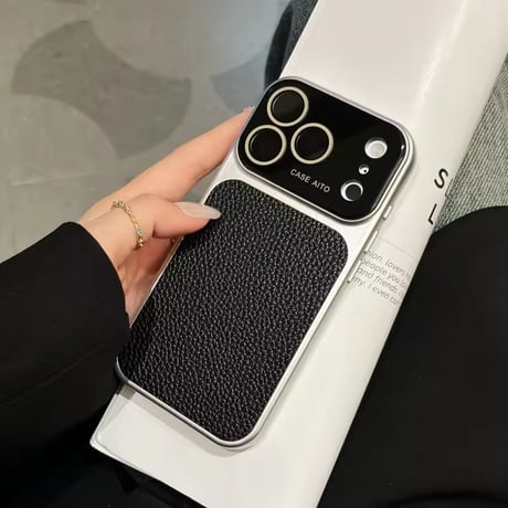 S75237 レザーパネル バイカラーiPhoneケース