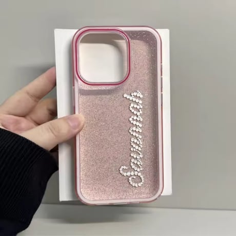 L62363 カスタムネーム グリッター iPhoneケース