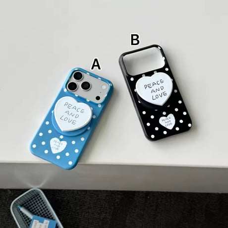 K23106 ハートMagSafeグリップドットiPhoneケース