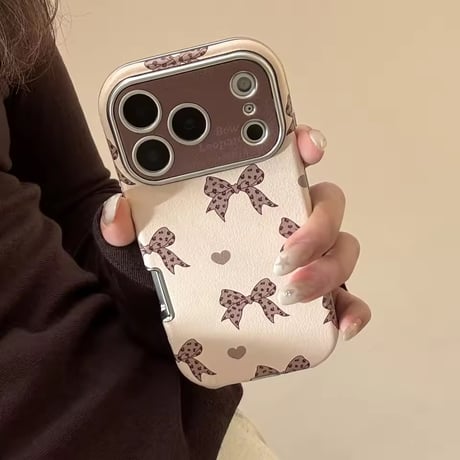 S75105 ガーリーレオパードリボン iPhoneケース