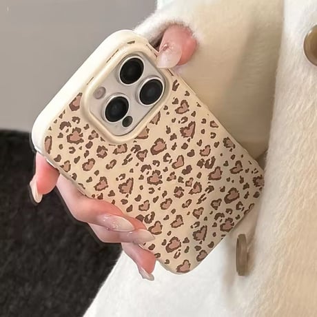 S75058 ハートレオパードiPhoneケース
