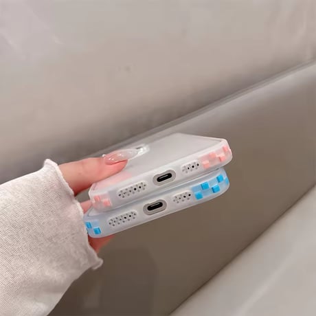 L62369 チェッカーボーダー クリアカラー iPhoneケース