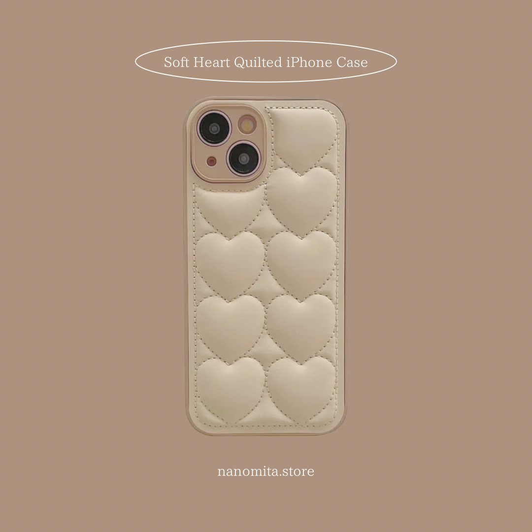 S73749 Soft Heart Quilted iPhone Case | nanomita