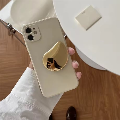 K23033 ドロップ型ゴールドグリップ付き iPhoneケース