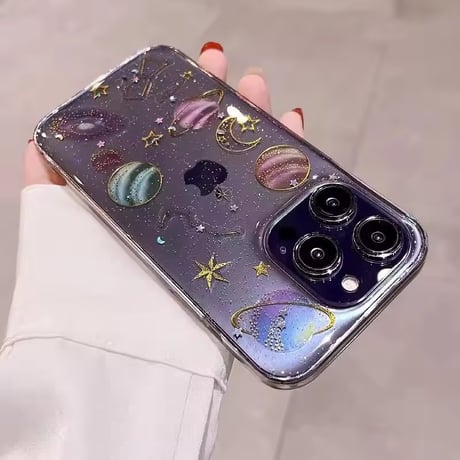 L62409 スター＆プラネット クリアiPhoneケース