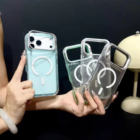 K23039 ラメ入りクリアスタンドiPhoneケース