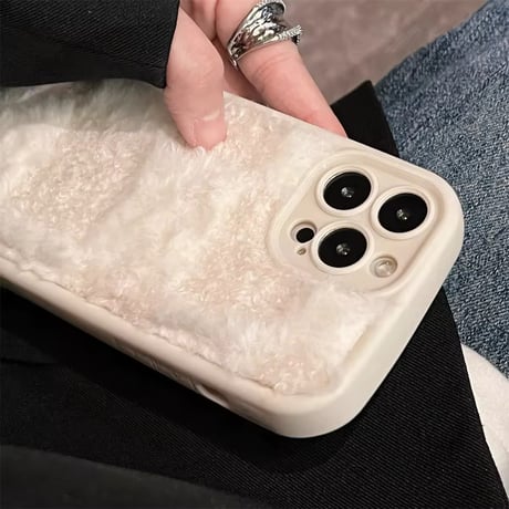 S74335 ふわもこチェック iPhoneケース
