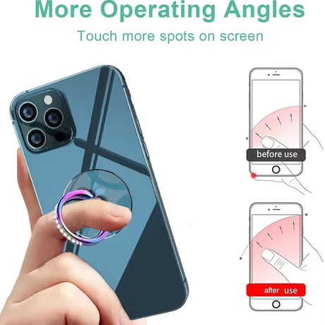 P0351 ビジュー付き360°回転スマホリングスタンド