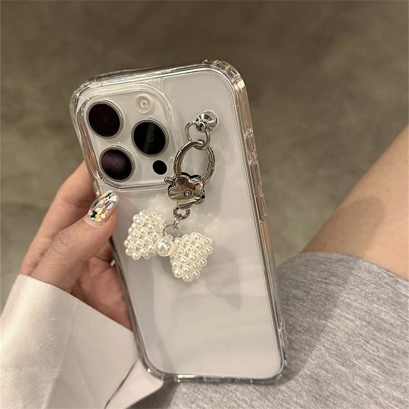 L61959 パールリボンクリアiPhoneケース | nanomita