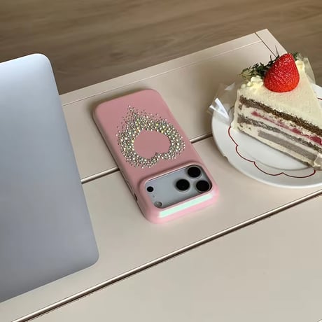 S75139 キラキラハートストーン iPhoneケース