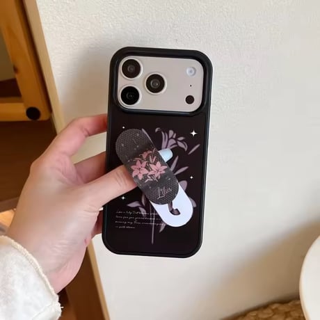 K23147 フラワーアート リングスタンドiPhoneケース
