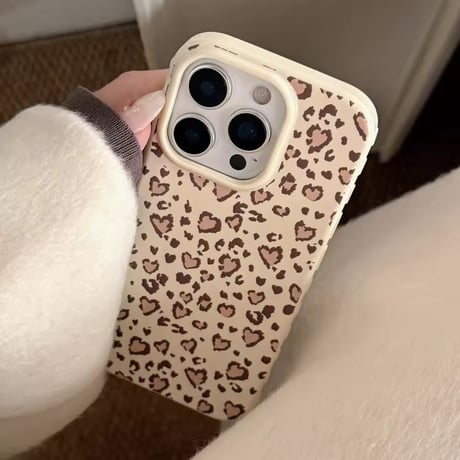 S75058 ハートレオパードiPhoneケース