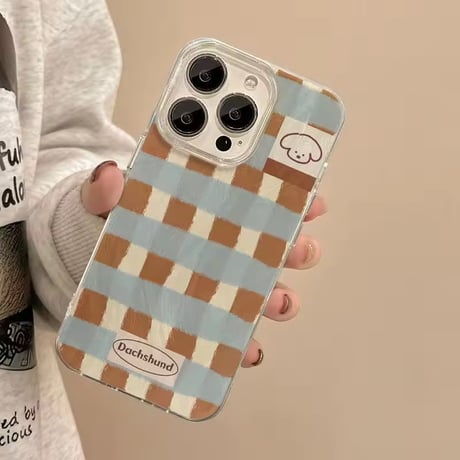 S75035 ゆるわんチェック iPhoneケース