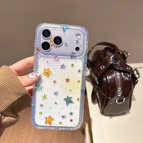 S75457 ホログラムスタースパークルクリアiPhoneケース