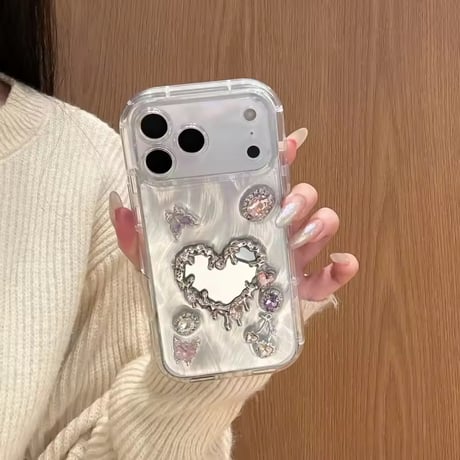 S75574 ジュエルハートミラー iPhoneケース