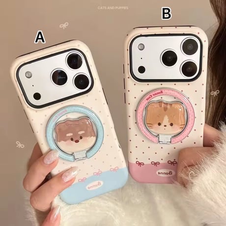 K23156 わんにゃんリング付きiPhoneケース