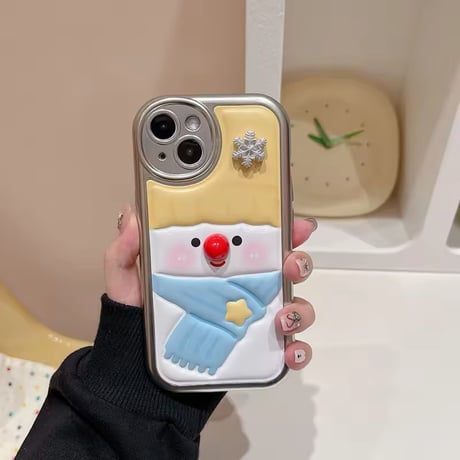 S74354 スノーマンフェイス iPhoneケース