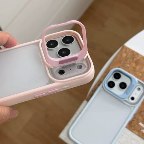 K23153 カメラスタンド付き パステルフレームiPhoneケース