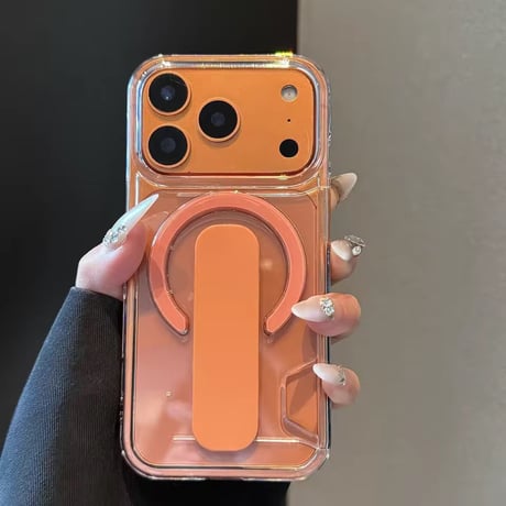 K23056 カラーポップMagSafeスタンドグリップ付きクリアケース